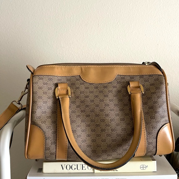 🔥Gucci Vintage Boston Micro Monogram GG Leather Bag - Picture 4 of 10